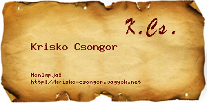 Krisko Csongor névjegykártya