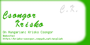 csongor krisko business card